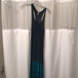 Charcoal and turquoise maxi dress